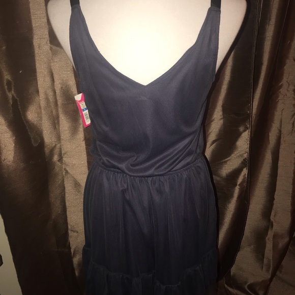 Xhilaration Navy Blue V-Neck Blouson Dress NWT L - Picture 3 of 8